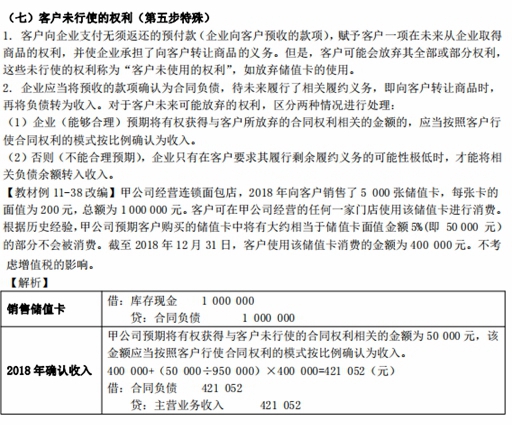 客户未行使的权利